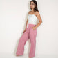 Women's Gingham Print Lounge Pants with Elastic Drawstring Waist and Relaxed Straight Leg Fit