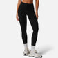 High Waist Drawstring Leggings with Stretchy Fit - Large, Black