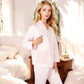 Anna-Kaci Women's Houndstooth Pajama Set with Button-Up Top and Patch Pocket