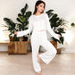 Women's Floral Print 2-Piece Pajama Set with Long Sleeve Top and Elastic Waist Relaxed Fit Pants