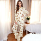 Anna-Kaci Women's Long Sleeve Cute Bear Print Sleepwear 2-Piece Set