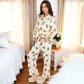 Anna-Kaci Women's Long Sleeve Cute Bear Print Sleepwear 2-Piece Set