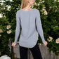 Textured Knit Sweater with V-Neckline and Ribbed Sleeves