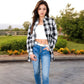 Long Sleeve Plaid Button-Up Shirt Jacket