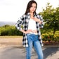 Long Sleeve Plaid Button-Up Shirt Jacket