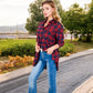 Long Sleeve Plaid Button-Up Shirt Jacket