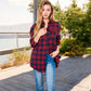 Long Sleeve Plaid Button-Up Shirt Jacket