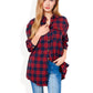 Long Sleeve Plaid Button-Up Shirt Jacket