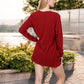 Open Front Ribbed Cardigan with Long Sleeves Front Pockets