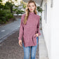 Ribbed Knit Turtleneck Tunic Sweater with Front Pockets