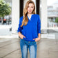 Long Sleeve Sweater with V-Neckline and Lace Trim Detail