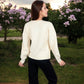 Tie Front Knit Cardigan with Long Sleeves Open Front Design