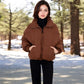 Oversized Quilted Puffer Jacket with Zipper Front