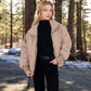 Oversized Quilted Puffer Jacket with Zipper Front