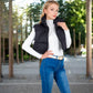 Anna-Kaci Women's Zip-Up Puff Vest Jacket with Cozy Design and Warmth