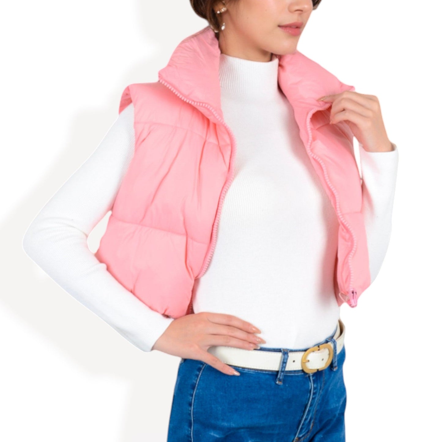 Anna-Kaci Women's Zip-Up Puff Vest Jacket with Cozy Design and Warmth