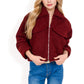 Women's Zip-Up Collared Jacket with Front Flap Pockets