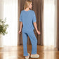 Anna-Kaci Women's Short Sleeve 2-Piece Sleepwear Set with Relaxed Fit