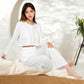 Ribbed Button-Down Long Sleeve Top and Wide-Leg Pants Lounge Set