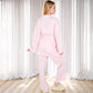 Women's 3-Piece Lounge Set with Tie-Front Cardigan and Ribbed Pants