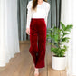 Women's High Waist Wide Leg Velvet Pants with Soft Textured Finish