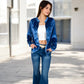 Velvet Button-Down Shirt with Chest Pocket