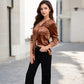 Velvet Button-Down Shirt with Chest Pocket