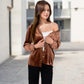 Velvet Button-Down Shirt with Chest Pocket
