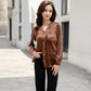 Velvet Button-Down Shirt with Chest Pocket