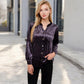 Velvet Button-Down Shirt with Chest Pocket