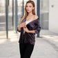 Velvet Button-Down Shirt with Chest Pocket