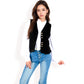 Velvet Peplum Vest with Button Detai