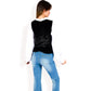 Velvet Peplum Vest with Button Detai