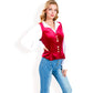 Velvet Peplum Vest with Button Detai