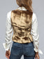 Velvet Peplum Vest with Button Detai