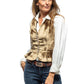 Velvet Peplum Vest with Button Detai