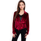 Velvet Blazer with Single Button Closure
