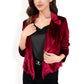 Velvet Blazer with Single Button Closure