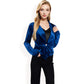 Velvet Blazer with Single Button Closure
