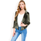 Velvet Blazer with Single Button Closure