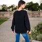 Women's Long Sleeve Oversized Crewneck Sweatshirt with Drop Shoulders