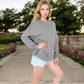 Women's Long Sleeve Oversized Crewneck Sweatshirt with Drop Shoulders