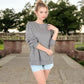 Women's Long Sleeve Oversized Crewneck Sweatshirt with Drop Shoulders