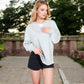 Women's Long Sleeve Oversized Crewneck Sweatshirt with Drop Shoulders