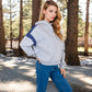 Oversized Hoodie with Contrast Shoulder Stripes