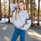 Oversized Hoodie with Contrast Shoulder Stripes