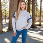 Oversized Hoodie with Contrast Shoulder Stripes