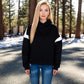 Oversized Hoodie with Contrast Shoulder Stripes