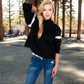 Oversized Hoodie with Contrast Shoulder Stripes