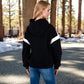 Oversized Hoodie with Contrast Shoulder Stripes